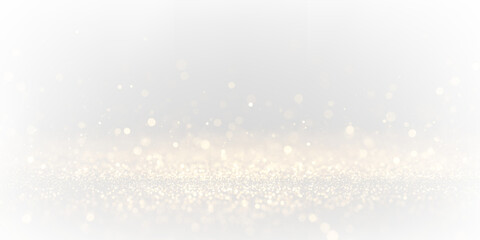 Golden bokeh sparkle dust light explosion overlay. PNG