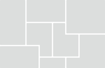 Collage template with rounded rectangles and white borders on a light gray background Keywords: collage, template, layout, grid, frames, rounded
