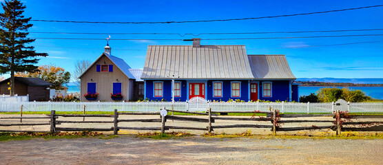 Kamouraska in Quebec, Canada. Typical architecture