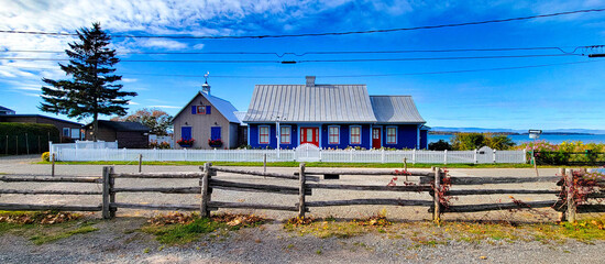 Kamouraska in Quebec, Canada. Typical architecture