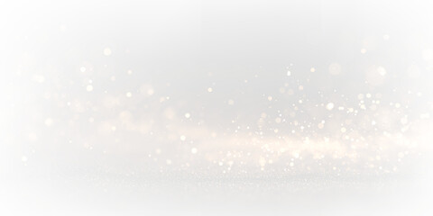 Fototapeta premium Golden bokeh sparkle dust light explosion overlay. PNG