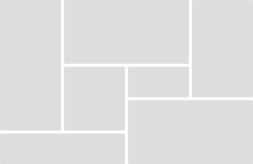 Geometric grid of rounded rectangles in light gray with white borders layout template