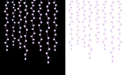 Transparent PNG. white long festoon lights in glowing 