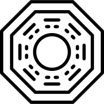 Pa Kua Mirror Icon in Filled Line Style