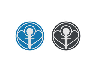 Heartfelt Symbol Emblems with Cross