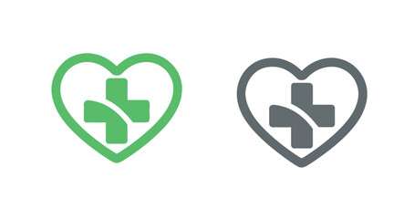 Heart with Medical Cross Symbols