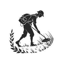 Classic Round Land Mine Silhouette