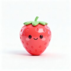 Cute 3D Kawaii Strawberry Character Illustration

