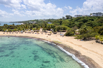 Mar Chiquita Beach vacation at the Caribbean Sea aerial view photo in Manati, Puerto Rico