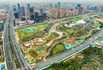 Guanggu District Aerial: Urban Development and Ecological Park © TranPhuoc