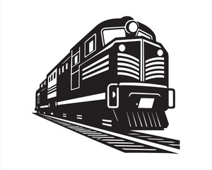 retro locomotive black silhouette vector illustration, vintage steam locomotive silhouette, classic diesel locomotive silhouette vector design, retro locomotive silhouette, vintage locomotive  © Rasel