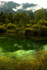 beautiful slovenian nature and mountains perpendicular
