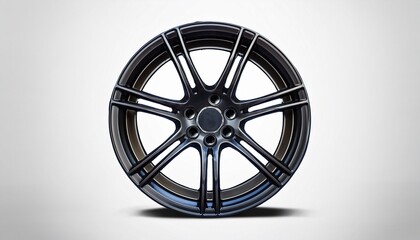 Obraz premium five spoke alloy wheel black car rim isolated on transparency background modern automotive part metallic finish stylish and durable suitable for sports car sleek design