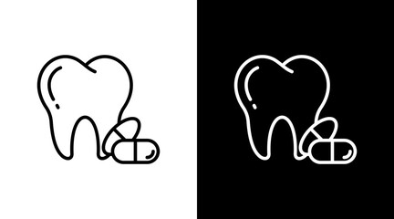 Dental Medicine With Icon Set Design