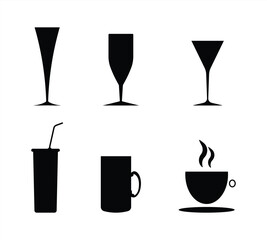 Glass vector set collection vector illustration