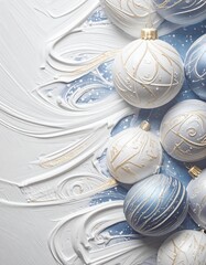 beautiful border frame of beautiful colorful Christmas baubles 