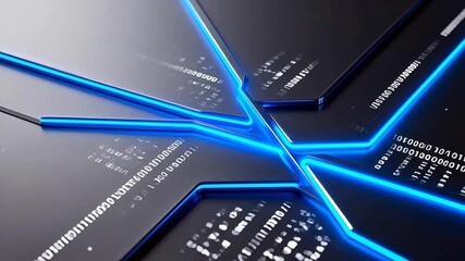 Futuristic digital design with glowing lines - Powered by Adobe