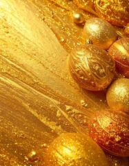 beautiful border frame of beautiful colorful Christmas baubles 