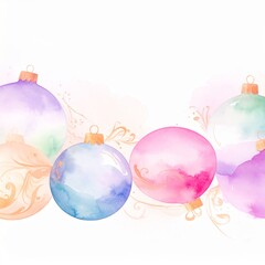 beautiful border frame of beautiful colorful Christmas baubles 