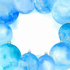 beautiful border frame of beautiful colorful Christmas baubles 
