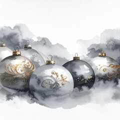 beautiful border frame of beautiful colorful Christmas baubles 