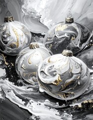 beautiful border frame of beautiful colorful Christmas baubles 