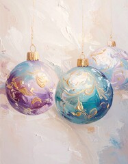 beautiful border frame of beautiful colorful Christmas baubles 