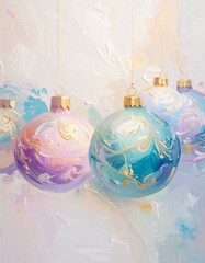 beautiful border frame of beautiful colorful Christmas baubles 
