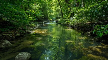 Obraz premium stream in the forest