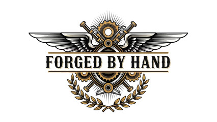 Fototapeta premium Intricate vintage inspired emblem showcasing handmade craftsmanship and