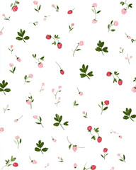 Watercolor strawberries and lemon slices in bright reds and sunny yellows with soft brushstrokes and white space in a fresh loose composition
