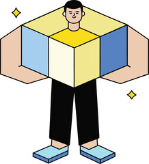 Strong block form in pure swiss design logic