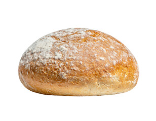 Delicious homemade bread loaf with flour on transparent background