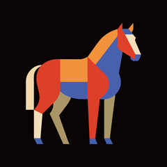 Obraz premium Modern Stylized Horse on Dark Background