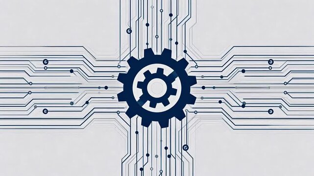 Circuit board with gear symbol