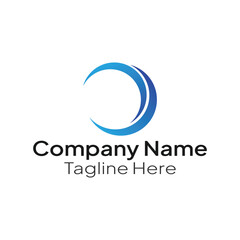 Gradient blue circle logo template for business and company