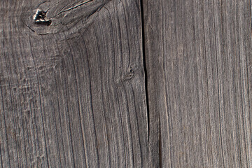 vertical rustic gray wood planks backdrop showing rough texture split lines and circular knots