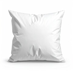 Obraz premium A soft, white, square pillow against a white background, lit from the front