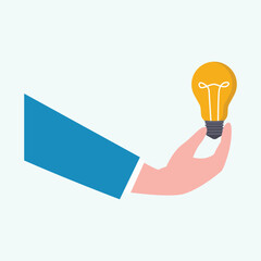 Business hand holding idea lightbulb illustration