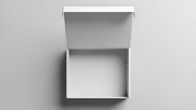 Open white cardboard box