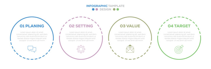 Infographic design with circle for business template. Modern infographic template. Creative circle element design. Can be used for workflow diagram, business process vector. 