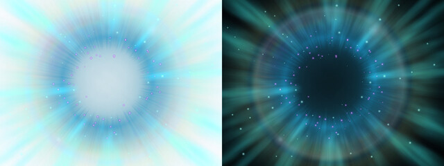 Ethereal Cosmic Light Eruption with Radiant Stellar Energy, Translucent Universal Burst of Luminous Rays, Celestial Particles, and Infinite Starfield Beyond Imagination