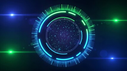 Advanced futuristic digital data analysis interface with glowing blue and green HUD elements on a transparent background, perfect for technology concepts, AI, and cybersecurity motion graphics video  - Powered by Adobe