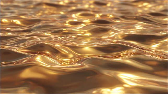 Liquid gold ripples and glistens, an abstract representation of opulence and luxury. The surface reflects light, creating a mesmerizing display
