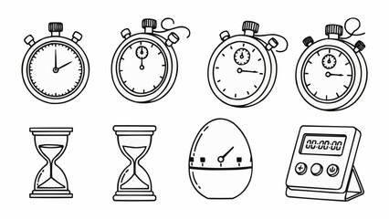 Collection of Vintage and Modern Timekeeping Devices.