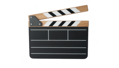 Clapperboard production cinema isolated on a transparent background