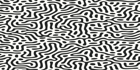 Abstract Turing Pattern Reaction Diffusion Black White.