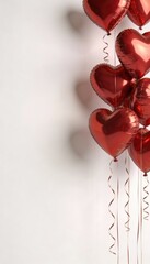 Valentine Red Heart Balloons Minimal Party Decor