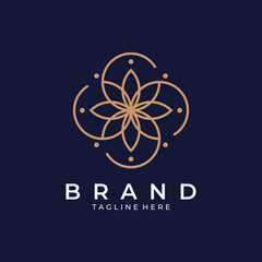 Luxury geometric floral logo design
