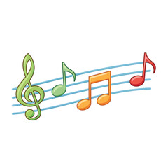 music notes on white background